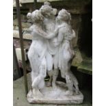 A cast composition stone garden figure group "the three graces" 84cm high (AF)