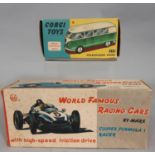 Corgi Volkswagen Kombi no 434 in original box together with a boxed 'World Famous Racing Car' by