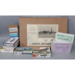 10 model aircraft kits, all 1:72 scale models of Bristol aeroplanes including kits by Airfix,
