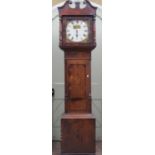A Regency mahogany cottage longcase clock, the case crossbanded with inlaid detail, enclosing a