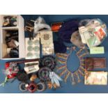 Collection of vintage haberdashery, purses, embellishments, needle cases etc