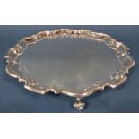 A pie crust shaped silver salver, Sheffield 1936, by Viner's Ltd, 31.5cm diameter, 26oz approx