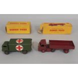 2 Dinky boxed model vehicles; 421 Electric Articulated Lorry and 626 Military Ambulance (2)