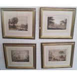 After Claude Le Lorrain (1600-1682) - Set of four sepia coloured engravings by R Earlom, three