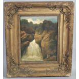 Attributed to William James Muller (British 1812-1845) - A Welsh waterfall, oil on panel,