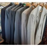 Good quality formal menswear including 5 suits and a jacket by Aquascutum, a light coloured jacket