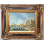 Contemporary continental school in the 18th century Venetian manner, canal scenes with gondolas,