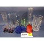 A large quantity of mixed glassware including vases, bowls, wine glasses, jugs, decanters etc. (