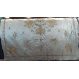 Large silk textile panel embellished with goldwork, with cotton backing (AF) 170x200cm