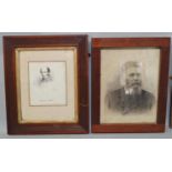 A collection of three portraits by or relating to the Wyon family including a shoulder length pastel