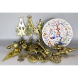A collection of Friends Society brass pew end stathes.