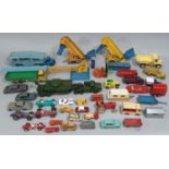 Large collection of unboxed vintage Dinky, Corgi and Lesney toys including Dinky SuperToys; Tank