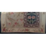 2 needlepoint panels/rugs, the larger 180 x 110cm made in China (AF) and the smaller 128 x 62cm,