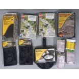 Collection of creative scenic modelling materials including rock face moulds by 'Woodland