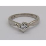 Forever Diamonds palladium diamond crossover style ring, the princess cut diamond 0.50ct approx,