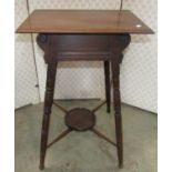 A late Victorian/Edwardian arts and crafts style mahogany occasional table of rectangular form