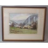 Aubrey R Phillips RWA (British 1920-2005) - A Welsh Valley, Pennant, pastel on paper, signed and