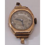 Vintage 9ct gold ladies wristwatch (no strap) and further ladies cocktail watch with decorative