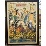 A French theatre poster - Buffalo Bill, Hero of the Far West, distribution by Valoria Films,