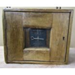 A small vintage cabinet, the centre panel enclosing a key, Replacement Sprinkler Heads by Mather &