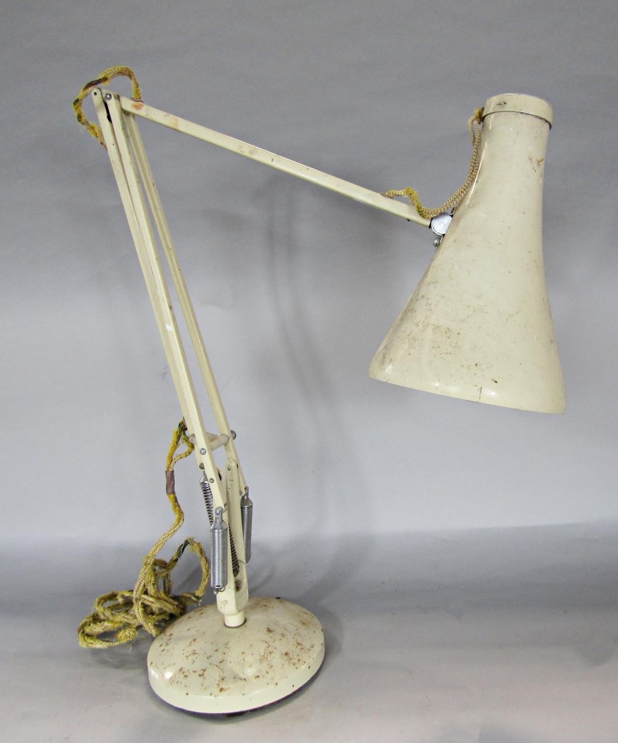 A mid 20th century cream Anglepoise lamp stamped Made in England Herbert Terry & Son's Ltd Redditch.