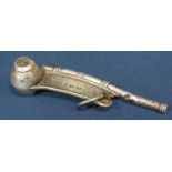 A silver Victorian Royal Navy Bosuns whistle bearing a ships anchor, Birmingham 1867, by George
