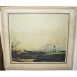 H Ghysen (20th century school) - Landscape with buildings, oil on canvas, signed and inscribed verso