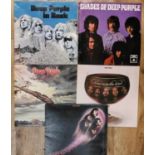 A collection of vinyl LPs to include Deep Purple, Thin Lizzie, Meatloaf, 10 Years After, together