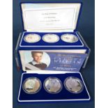 HRH Prince William 21st Birthday three coin commemorative silver proof crown set 2003, Duke of