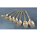 Seven Georgian teaspoons, various makers, together with one Victorian teaspoon, 3oz approx (7)