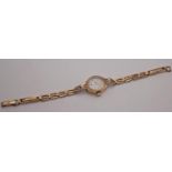 Rotary 9ct gold ladies cocktail watch with 9ct gold link bracelet, 12g gross