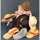 Collection of mixed hats including a Dorfman Pacific khaki hat, a tweed hat by Daks, 3 'Polo'