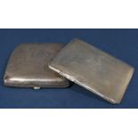 Two early 20th century silver cigarette cases, 8oz approx (2)