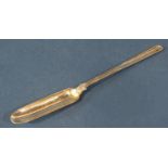 A Victorian silver marrow spoon, London 1854, by Chawne & Co, 23cm long, 2oz approx