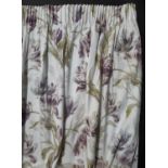 2 pairs of curtains in Laura Ashley 'Gosford' fabric (plum colourway), lined with pencil pleat