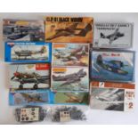 11 model kits, all WW2 Allied aircraft, including kits by Airfix, Matchbox, Novo, Highplanes,