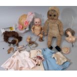 Collection of dolls for restoration including a small 1920's 'Nobbi Kid' googly eyed doll by