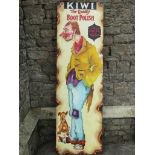 A Kiwi Boot Polish' advertising sign (hand painted on fibre board) 180cm x 55cm