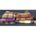 5 Scottish made woollen blankets (2 wool/ mohair mix) and one other similar unlabelled (6)