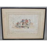 After J Atkinson (early 19th century British school) - Coloured lithograph of a battle scene at