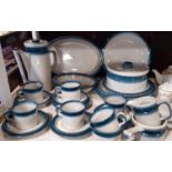 A Wedgwood Blue Pacific oven to tableware comprising dinner and coffee pieces