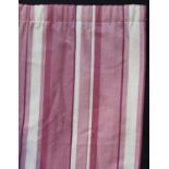 1 pairs of curtains in Laura Ashley pink striped fabric 'Eaton Stripe' thermal lined with pencil