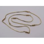 1970s 9ct beaded chain necklace, 76cm L approx, 18.5g