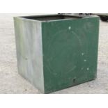 A fibre glass tank with partially painted finish 75 cm square