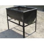 A vintage free standing galvanised steel dairy trough of rectangular form, with painted finish, 95cm