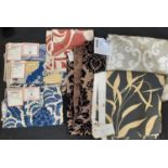 Quantity of good quality designer furnishing fabric remnants including pieces by Brunschwig &