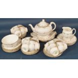 A collection of Tuscan China tea wares comprising teapot, milk jug, sugar bowl, twelve tea cups,