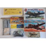 7 model aircraft kits, all 1:72 scale WW2 Bombers including kits by Airfix, Frog, Bilek, Frog/