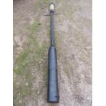 A Victorian style cast iron street lantern post, with modern light fitting, the post 3.92m high (