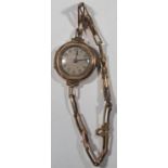 Vintage ladies wristwatch with 9ct case and gold plated strap